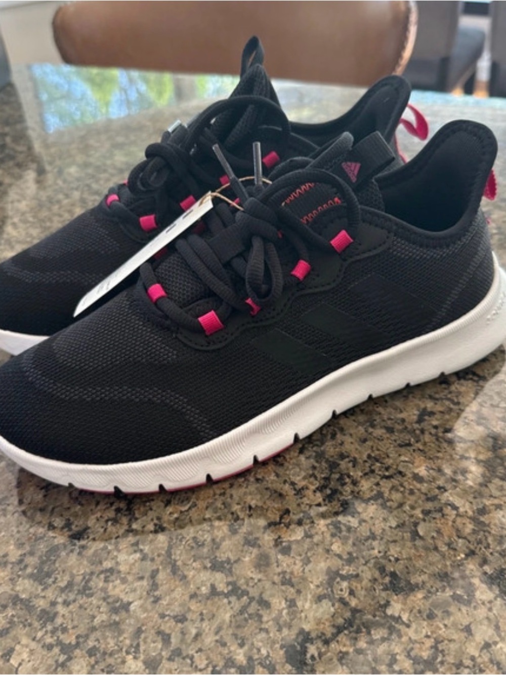 adidas Women's Black and Pink Athletic Running Sneakers